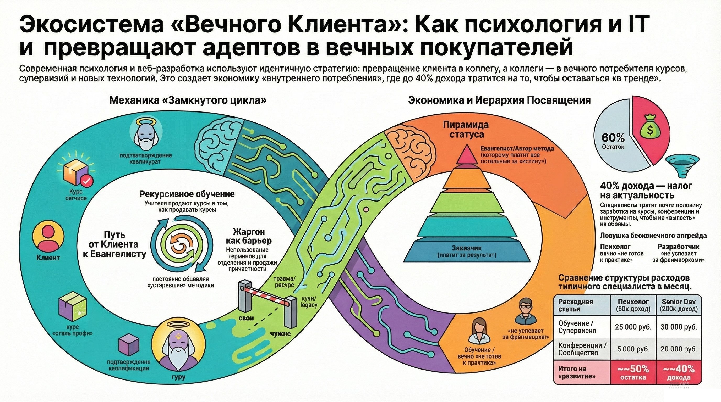 Веб-разработка и психология: Как две индустрии научились бесконечно окучивать своих же адептов