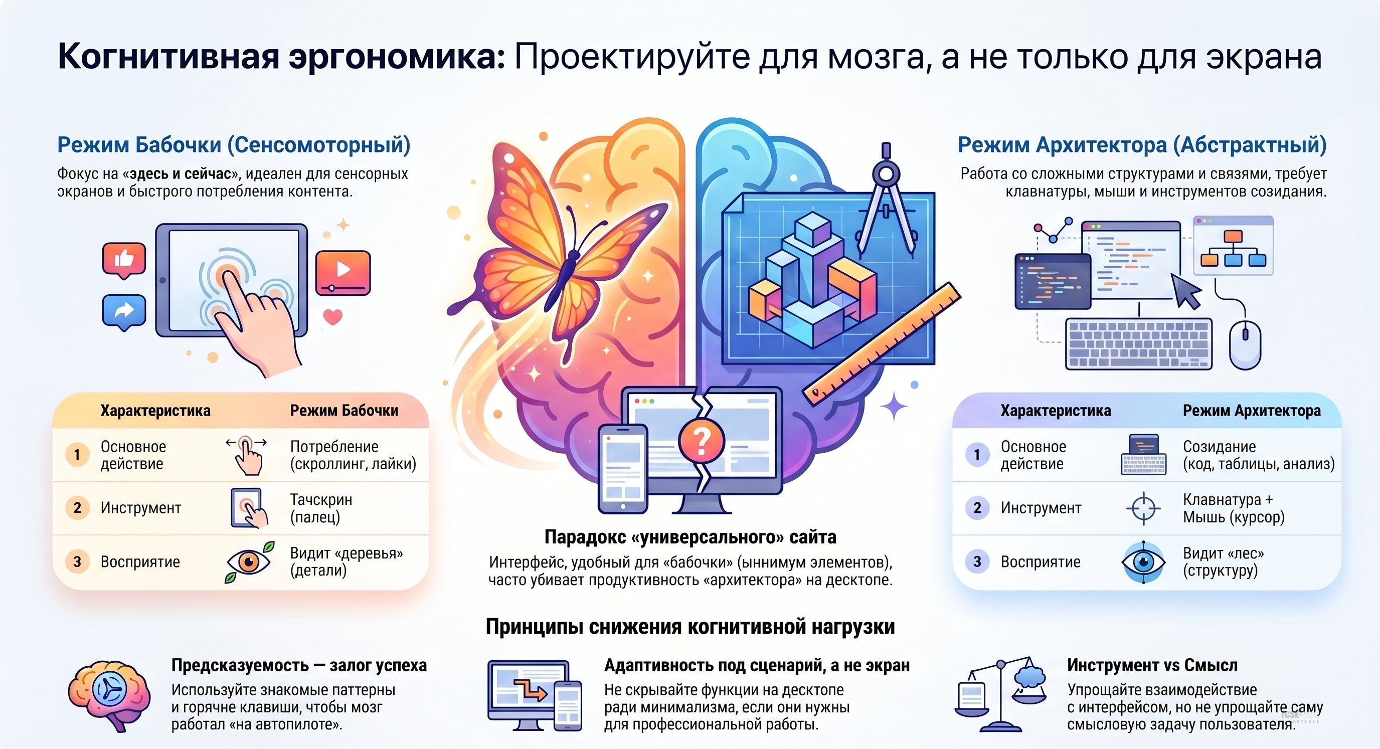 Когнитивная эргономика в веб-дизайне: Как не отупеть от собственного интерфейса